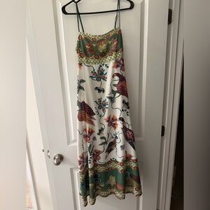 Floral Green and White Maxi Dress